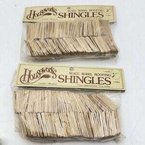 Lot 2 Dollhouse Miniature Houseworks Wood Shingles 1:12 scale 76 sq Inch Each